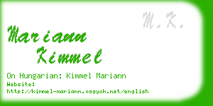 mariann kimmel business card